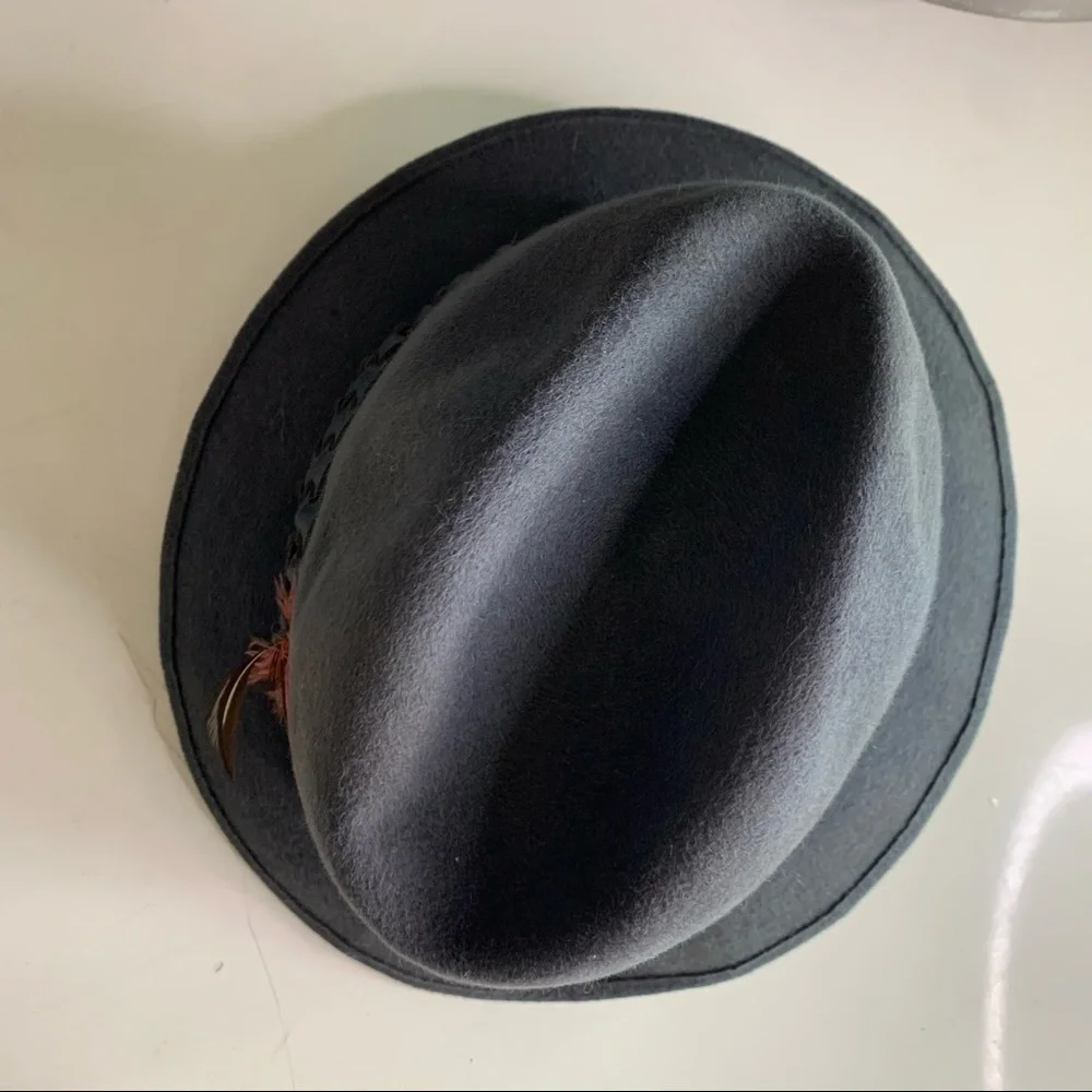 Vintage Stevens beaver Blend fedora hat slate grey men’s GQ fashion accent